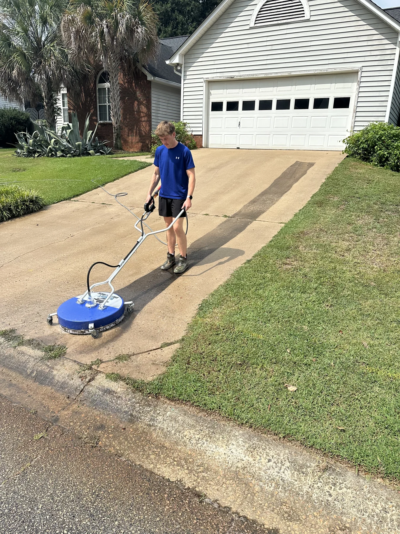 Pressure washing by A Plus Exteriors
