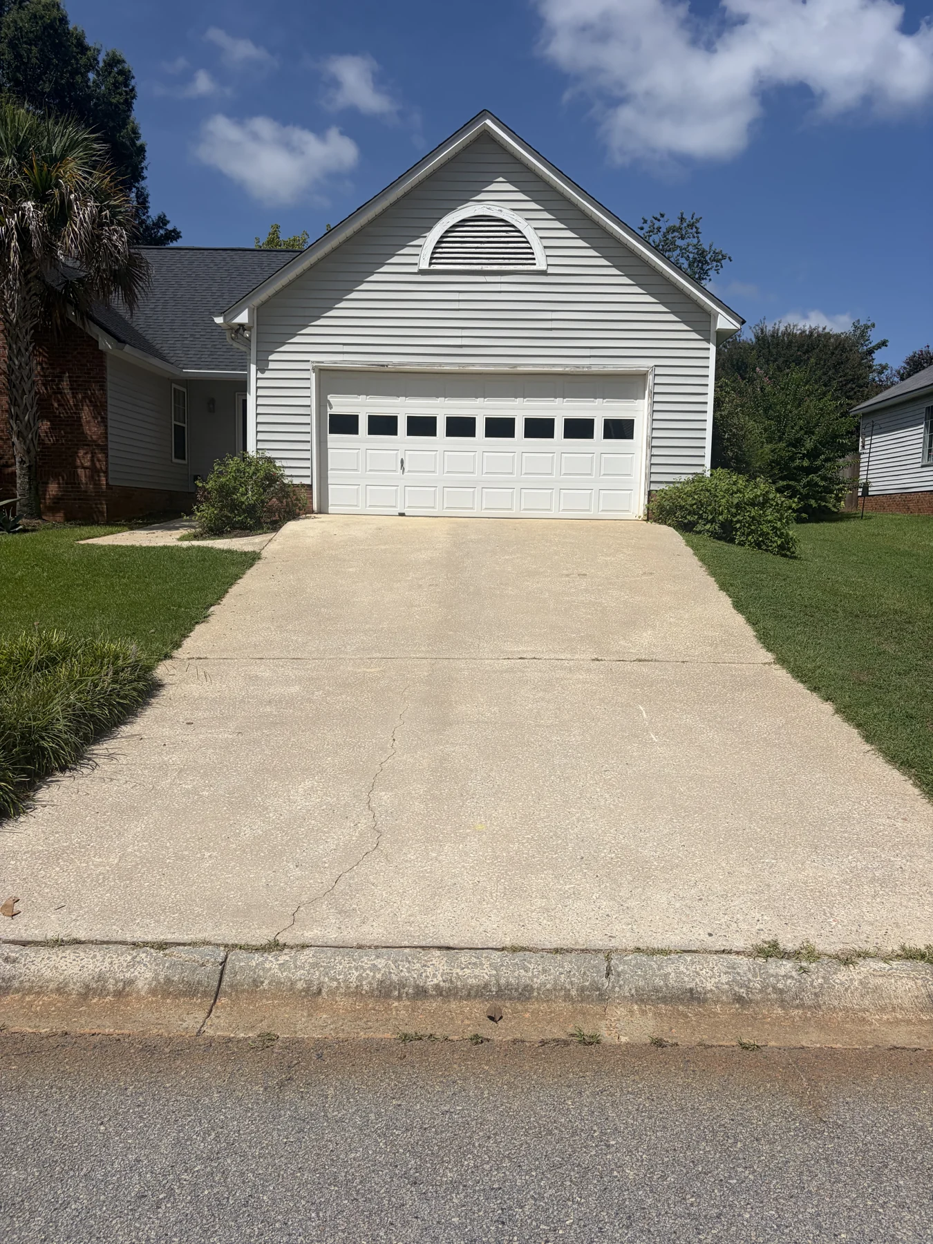 Concrete driveway after cleaning