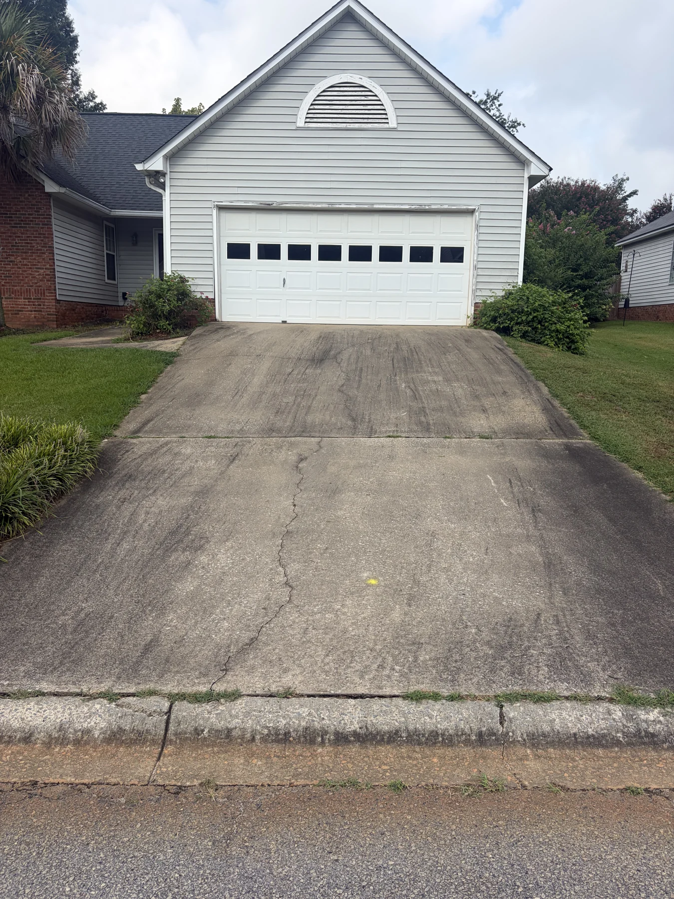 Concrete driveway before cleaning